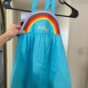 🌼 Girls Rainbow Dress Embroidered with the name Kelly.